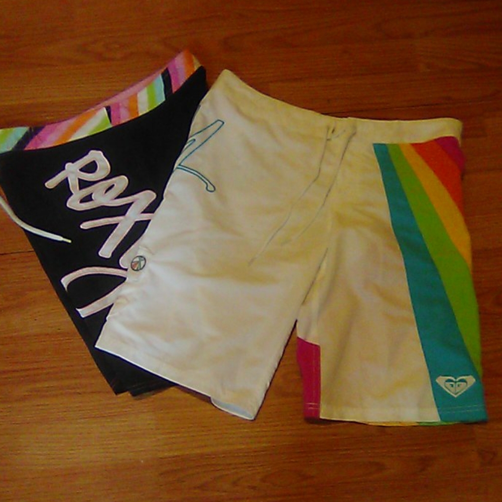 Two pairs of Roxy board shorts